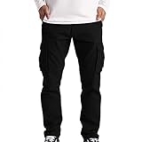 Mingfa.y Herren Cargohose Frachthose Einfarbig Loose Hose Wanderhose Mode Trekkinghose Atmungsaktive Lässige Bequeme Stoffhose Leichte Baggy Jogginghose Laufhose Gummib