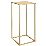 SPRINGOS Metallständer für Zimmerpflanzen Blumenständer und Pflanzensäule viereckig Loft Design Dekosäule (Goldfarben, Höhe: 40 cm)