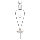 stonylab Glas Absperrhahn Scheidetrichter 60ml, Separatory Funnel in Borosilikatglas Schwerwandig Konisch Birnenform Labor Trichter Mit 19/26 Gelenk