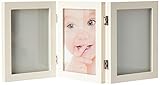 My Sweet Memories Bilderrahmen, 3-teiliger Fotorahmen mit Gipsabdruck für Baby Handabdruck oder Fußabdruck, schönes Erinnerung Andenken oder Geschenk, Maße: 21,7 x 50 x 1,9 cm & Eckig, Weiß