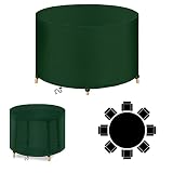 Gartenmöbel Abdeckung,70x120cm Rund Schutzhülle für Gartentisch，Abdeckhaube Schutzhülle Abdeckplane für Gartenmöbel,420D Oxford Gewebe Wasserdicht, Winddicht,UV-Beständiges-Grü