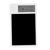 Runfon LCD Writing Tablet mit Thermometer Hygrometer Kalender Zeit Handschrift löschbare Board for Home Office Schule Weiß