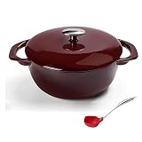 Healthy Pot Cooking Pot Casseroles Nonstick Enamel Cookware with Lid Enameled Casserole Baking Pan for Cooking and Baking (Color:Red) (Color : Pink) R