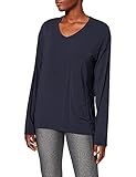 Schiesser Damen Mix & Relax Shirt 1/1 Arm Schlafanzugoberteil, Blau (Nachtblau 804), 48