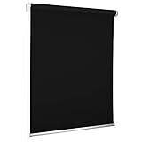 Rolmaxxx ROLLMAXXX Standard-Rollo Verdunkelungrollo Seitenzug Kettenzugrollo Tageslicht Sichtschutz (150 x 190 cm, Schwarz)