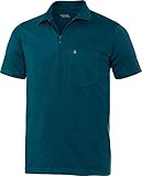 Henson & Henson Herren Poloshirt Kurzarm mit Zipper in Petrol, sportliches Polohemd aus weichem Jersey, Kurzarm-Polo in gerader Schnittform, Gr. 48-60