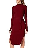 HUGO Damen Sylbiaz Kleid, Dark Red603, XL