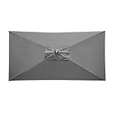 paramondo parajuna Sonnenschirm Kurbelschirm, Stabiler Stahlmast, Wasserabweisende Bespannung, Rechteckig, 2,3 x 1,3 m, Grau, Gestell/S