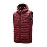 NHNKB Ärmellos Winterjacke Herren Daunenweste Herren Outdoor-Weste - Slim-Fit - Kapuze und Stehkragen - Moderne Stepp-Weste Winter Westen Jacken Puffer Jack