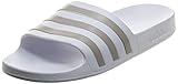 Adidas Unisex Erwachsene Adilette Aqua Dusch-& Badeschuhe, Weiß (Footwear White White/Platin Metallic/Footwear White White), 37 EU