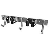 Wandhalterung für Wischmopp und Besen, robust, Edelstahl SUS304, Besen-Organizer, Wandhalterung für Waschküche, Garten, Garage, Schrank, Küche, 2 Besen-Aufhänger, Positionen, mit 3 Besenhaken, Schw