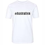 T-Shirt #Australien Größe 2XL Farbe Weiss Druck schw