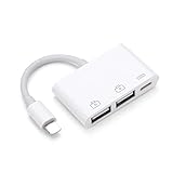 LYOS Doppel USB Anschluss OTG Kamera Camera Connection Kit kompatibel mit iPhone 12, 11, Pro, Max, X, Xs, Max, Xr, 8, Plus, iPad, iPad Pro, iOS 13