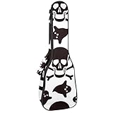 Halloween Totenkopf Skelett Geist Ukulele Tasche mit Aufbewahrung Wasserdicht Gigbag Ukulele Gepolsterte Tasche Ukulele Abdeckung