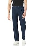 Amazon Essentials Classic-Fit Wrinkle-Resistant Pleated Chino Pant Unterhose, Blau (Navy), W38/L30