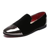 CAOJJ Herren Freizeit Loafers Schnürschuhe Vegan Leder Schürze Zehentrenner Fahren Outdoor Schuh Flach Flexibel, Schwarz , 43 EU
