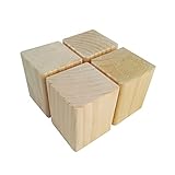 4 Stück Massivholz-Möbelbeine,Moderne Quadratische Möbelfüße aus Holz,Unterschrank-Holz Tischbeine,Höhen von 5cm bis 20cm,für Couchtische,Schreibtisch (7x7x10cm/2.76x2.76x3.94in)