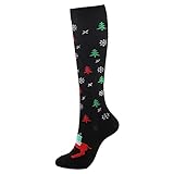 Dasongff Unisex Weihnachtssocken Christmas Socks Weihnachtsmotiv Weihnachten Festlicher Baumwolle Socken Mix Design für Damen und Herren S/M