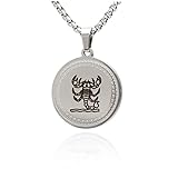 Damen Herren Kette Edelstahl mit Sternzeichen Tierkreis Sternbild Zodiac Anhänger Skorpion individuelle Kettenlänge wählb