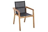 riess-ambiente.de Wetterfester Outdoor Stuhl Bali Akazienholz stapelbar mit Armlehnen Gartenstuhl Outdoorstuhl Stapelstuhl für Garten, Balkon oder T