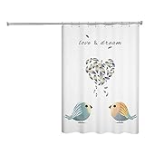 JianJud Wasserdichter Duschvorhang, Badezimmervorhang, Langlebiger Polyester-Badewannenvorhang, Maschinenwaschbar Mit Haken A,150 * 200CM