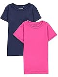 Blue Seven 2er Set Kinder T-Shirts Mädchen Basic Pink/Dunkelblau (104)