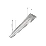 Lampenlux Rasterlampe 36W Hängleuchte 3000K Büroleuchte ohne Leuchtmittel (grau - Hängeleuchte)