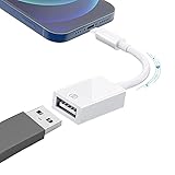 Lightn-ing auf USB Kamera Adapter, USB 3.0 Buchse USB Female Adapter OTG Daten Sync Kabel Adapter, Kompatibel mit iPhone/i-Pad, Support Hubs, Keyboard, Maus, Kartenleser, iOS 9.2 bis 13, Plug & Play