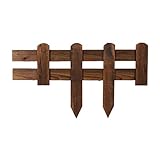 WXQIANG Packung von 4 x Holzplatte Picket, ideal for Rasen, Restholz, Holz Gras Rasen Blumenbeete Dekorative Zäune, Innen Außenpatio, 60x20cm, Brow
