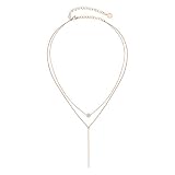 Liebeskind Berlin Layer-Kette aus Edelstahl mit Rosenquarz IP Roségold LJ-0563-N-45