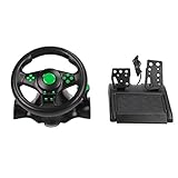 Zunate Gaming-Lenkrad mit Bodenpedal, Racing Wheel 180 Grad Drehbares USB-Rennlenkrad für Xbox One, für Xbox Series X/S, für PS4, für PS3, für Switch, PC
