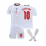 WYIILIN Fußball Trikot 2021 New England Home Stadium No. 10 Trainingsshirt für Kinder S.T.E.R.L.I.N.G Set mit Socken Fußballtrikot für Erwachsene, Weiß XL