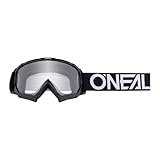 O'NEAL | Motocross-Brillen-Ersatzteile | Motorrad Enduro | Modernes Rahmendesign, Glas aus hochwertiger 1,2 mm-3D-Linse, 100% UV-Schutz | B10 Youth Goggle Solid | Schwarz Weiß | One S