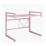 caihuashopping küchenwagen Schöne Erröten Rosa Mikrowelle Rack-KücheCountertop und Küche-Kabinett Storage Rack Storage Rack,Can Bär 88 Pfund (40kg) Küchenregal (Color : Pink)