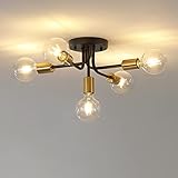 Deckenlampe E27, Kronleuchter Modern 5- Flammig Drehbare Arme Kupfer Design, Deckenleuchte Geeignet für Restaurant, Schlafzimmer Wohnzimmer, Kreative Licht, Küche Home Fixture.(Exkl. Leuchtmittel)