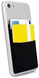 MyGadget 2 Fächer Handy Kartenhalter zum aufkleben - RFID Blocking - Haftendes Kartenfach, Kartenhülle, Karten Halterung - Geldbörse Smartphone Etui Schw