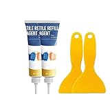 wuyuzegang Fugenmörtel-reparaturmittel, Fliesenmarker-Reparatur-wandstift Weißer Fugen-Marker, Wasserfester Fugen-fliesenmarker-reparaturstift, Fliesenfugen-nachfüllmittel Mit Schaber (2×20ml)