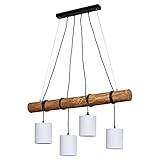 SPOT LIGHT Pendelleuchte Sevin, Hängelampe aus Holz und Metall, ideal für Esstisch, Wohnzimmer und Küche, E27, weiß