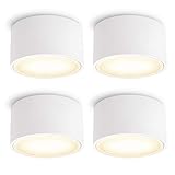 SSC-LUXon CELI-X LED Aufbauspot flach 4er Set mit großer Leuchtfläche - LED GX53 mit 5,5W warmweiß 230V - Aufb
