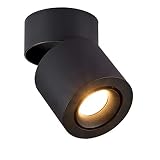 Dr.lazy 5W GU10 Fassung LED Aufbauleuchte Deckenleuchte, Deckenspots, wandleuchten, Deckenstrahler, DeckenLampe, Deckenbeleuchtung, Falten Drehen Aufputz Deckenleuchte, 10x13.5CM (Schwarz-3000K)