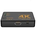 Petrichori Plug & Play Niedriger Stromverbrauch 3 Kanal 4K HDMI-kompatibler Umschalter 3 In 1 DREI Port 1,4 V Splitter Box Hub - Schw