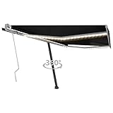 vidaXL Gelenkarmmarkise Einziehbar mit LED Markise Sonnenmarkise Balkonmarkise Sonnenschutz Standmarkise Terrasse Garten 400x300