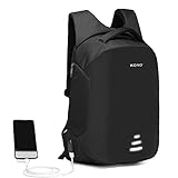 Kono Großer Laptop Rucksack 15,6 Zoll für Männer Damen Multifunktions Schulrucksack mit USB Ladeanschluss, Diebstahlsicherung Tagesrucksack für Business Wandern Reisen Camping