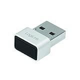 LogiLink AU0047 USB Fingerabdruckscanner für Windows 7/8/10 mit'Hello Unterstützung, Starke, sichere Verschlüsselung Silber/Schw