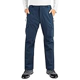 33,000ft Herren Regenhose 10000MM Wasserdicht Winddicht Überziehhose Atmungsaktiv Mesh Gefüttert Wanderhose Ultraleicht Trekkinghose für Radsport Motorrad Camping Navy Blau L