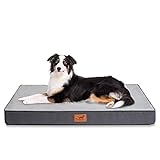 Toozey Hundebett für Grosse/Mittlere/Kleine Hunde mit Abnehmbarem Waschbar Bezug, Wasserdichtem Orthopädisches Eiförmigem Schaum Hundekäfigbett, Atmungsaktivem Hundekissen, 90x70x8cm, Dunkel G