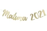 W.2 Matura 2021 Banner, stilvolle Party Dekoration zur bestandenen Matura, Abschlussjahr 2021