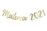 W.2 Matura 2021 Banner, stilvolle Party Dekoration zur bestandenen Matura, Abschlussjahr 2021