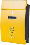 FFVWVGGPAA Postkasten Briefkasten Sicherheitsschlossbox Metall Medium Verzinkter Briefkasten Safe mit Schlüsselschloss Briefkasten Paketkasten Drop Box F001030(Color:B)