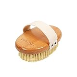 KAMARGO® Körperbürste VEGAN [NEU] 100% Naturborsten Sisal HART | plastikfrei zur Trockenbürsten Massage (dry brush) gegen Cellulite|Naturborsten | B